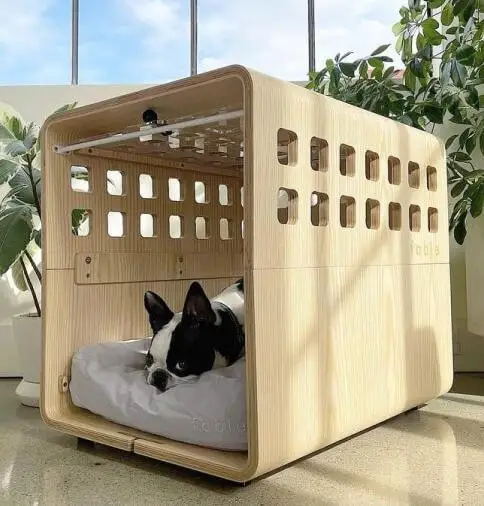 Wooden Luxurious  Dog House with Soft Cushions