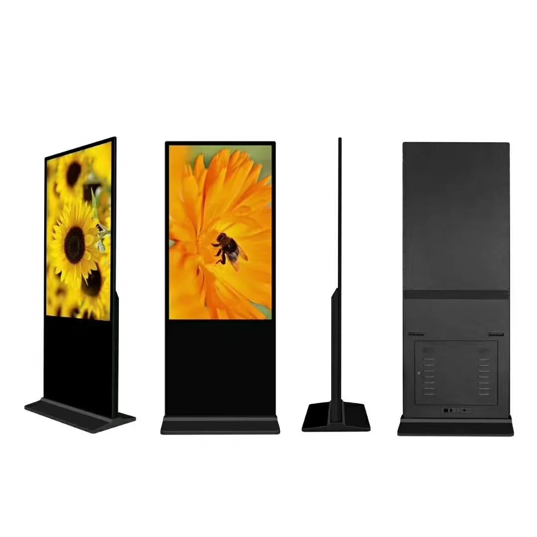 Totem con supporto da pavimento per display pubblicitario con schermo interattivo per sistema Android interno con segnaletica digitale LCD da 85 pollici