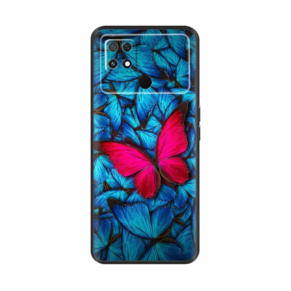 Per Poco C40 PocoC40 C 40 custodia morbida TPU Cute Butterfly Cat Cover protettiva in Silicone per Xiaomi Poco C40 custodie per telefoni 2022 Fundas