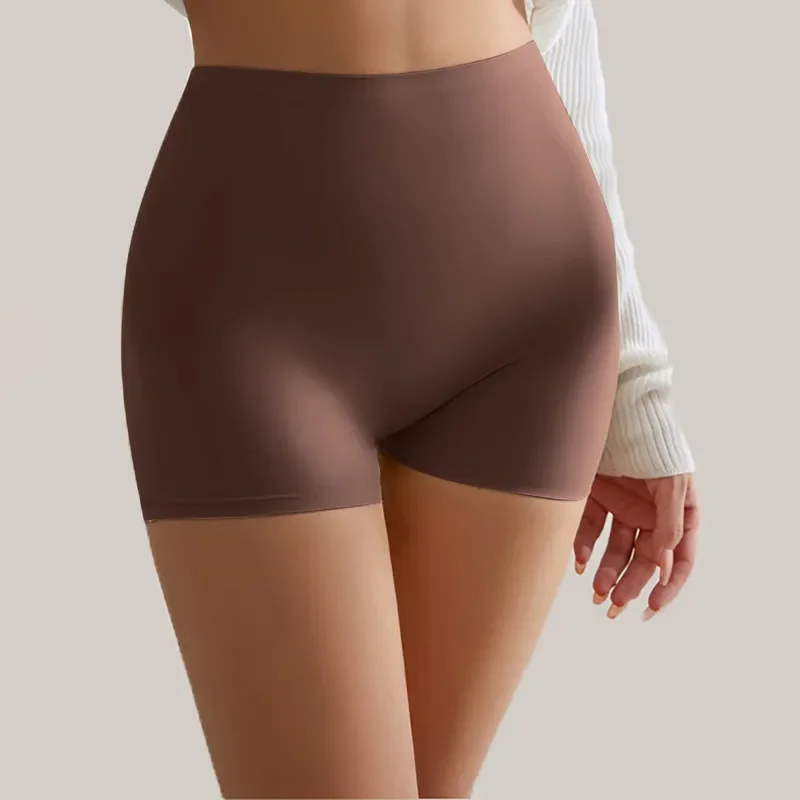 2024 pantalones cortos de seguridad de seda de hielo de LICRA sin costuras para mujer, pantalones cortos debajo de la falda, ropa interior transpirable sin rizos, Boxers para mujer