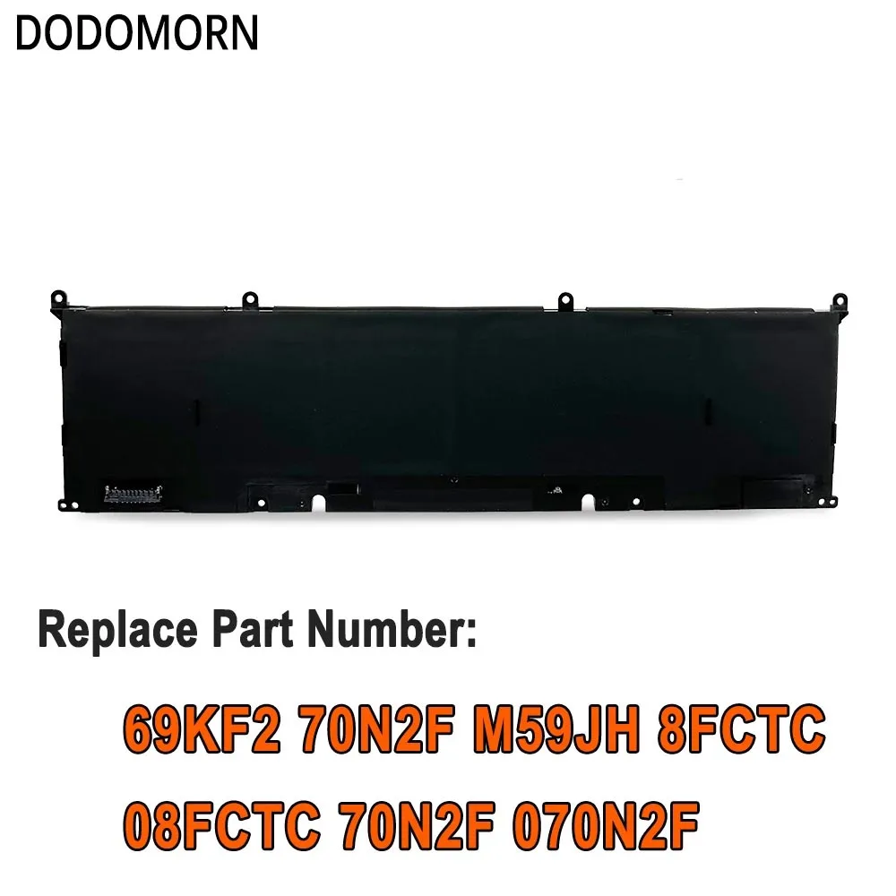 DODOMORN 11.4V 86Wh 69KF2 For Dell XPS 15 9500 2020 Precision 5550 P91F For Alienware M15 M17 Series Laptop Battery 70N2F 8FCTC