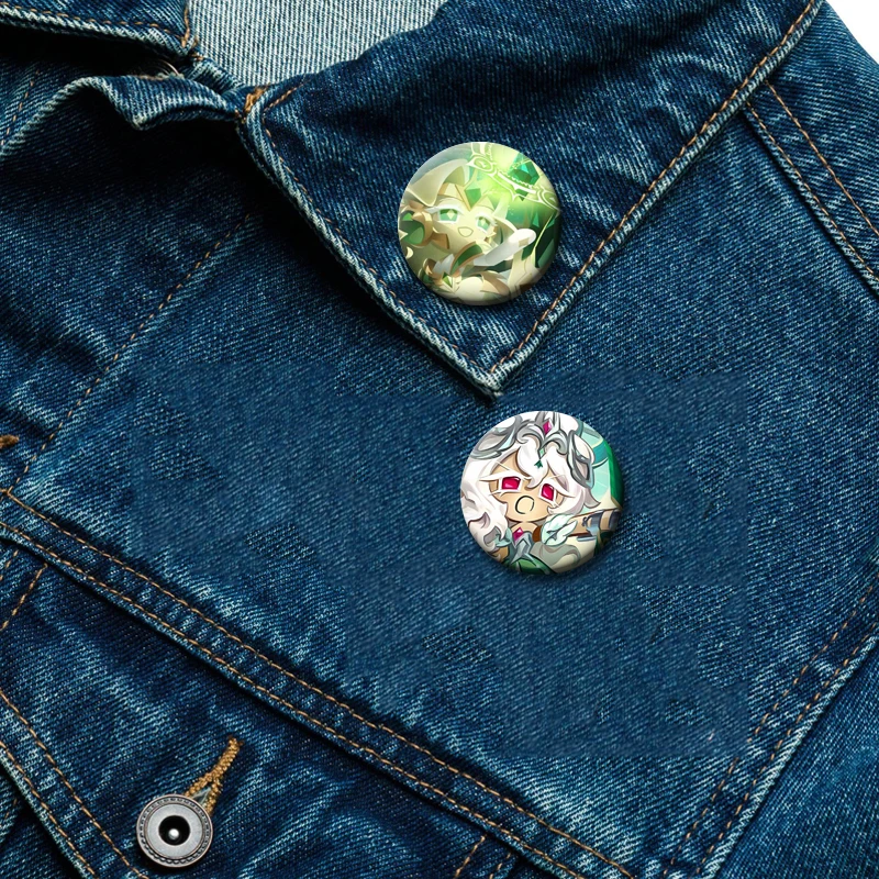 Hot Game Character White Lily Cookie Tinplate Soft Button Pins Creative Brooch Character Icon Badge for Clothes Bag Decor Gifts