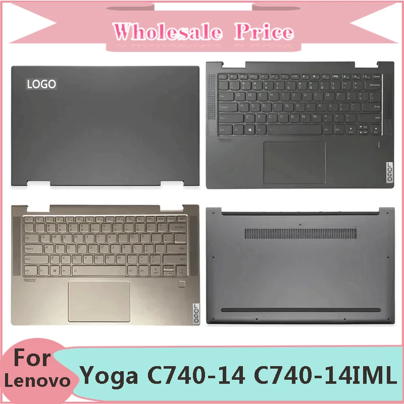 

New For Lenovo Yoga C740-14 C740-14IML Laptop LCD Back Cover Front Bezel Upper Palmrest Bottom Base Case Keyboard Hinges