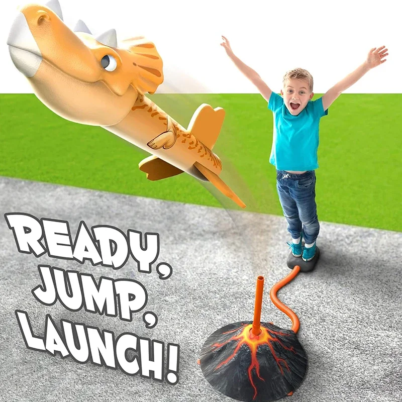

2025 New Air Launch Dinosaur Toys Set, Volcano Ejection Flying Dragon Outdoor Play Game for Boys Girls