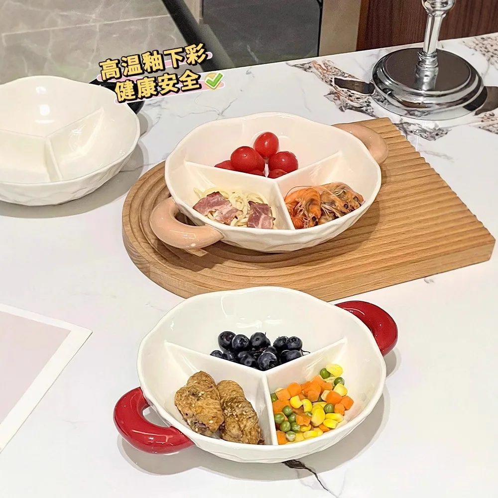 

YFY fruit plate ceramic tableware household Chinese New Year bowl girls yogurt bowl high value plate plate