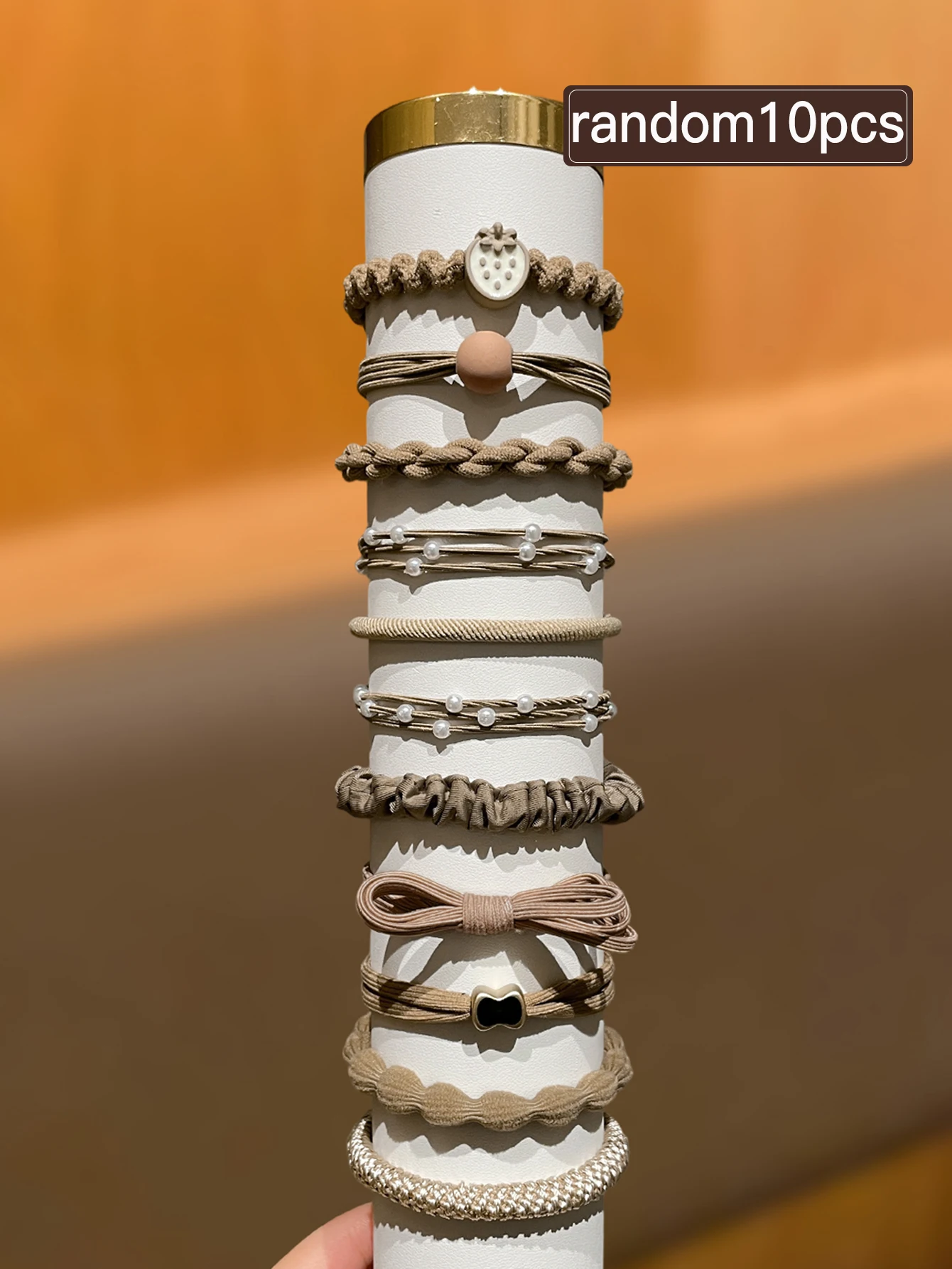 랜덤 10개 여성 스타일, 나이를 줄여주는 다용도, 높은 포니테일 머리끈, 일상 사용에 적합, 여성 헤어 액세서리