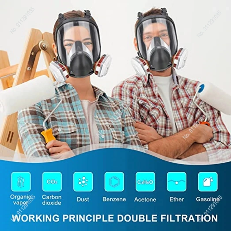 17 In 1 Painting Spraying Safety Respirator Gas Mask same For MMM 6800 Gas Mask Full Face Facepiece Respirator