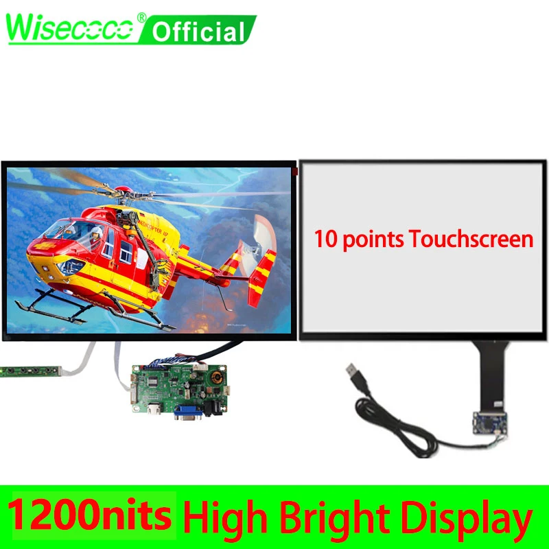 

Wisecoco 15,6-дюймовый яркий ЖК-дисплей, емкостная сенсорная панель 1920*1080, 1200 нит, читаемый экран солнечного света, широкая температура