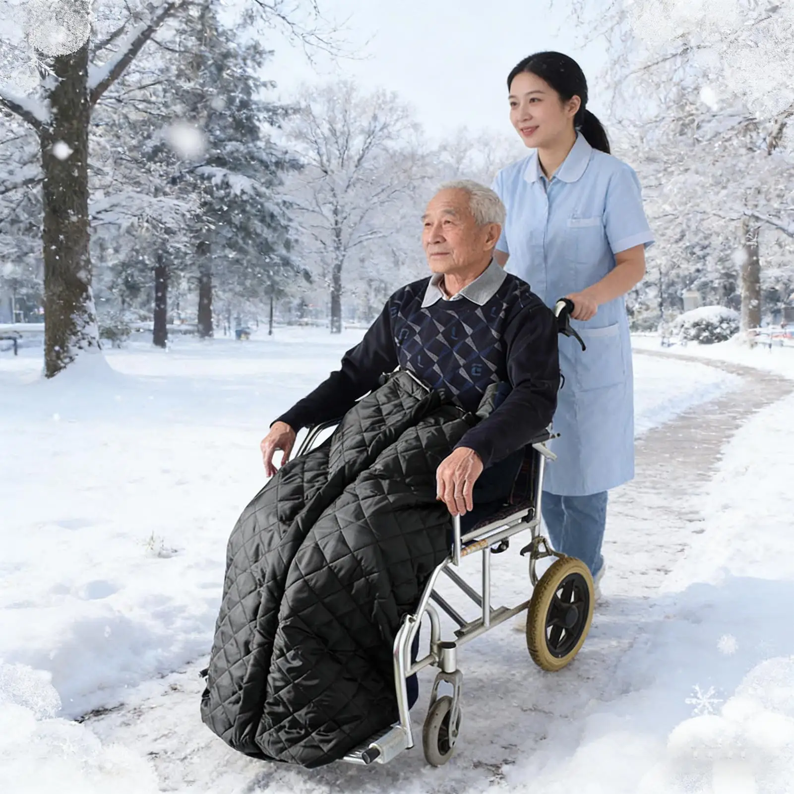 Wheelchair Blanket Thicken Warm Wheelchair Apron Fleece Wrap Blanket Accessories for The Aged Patient Elderly Wheelchair Cover