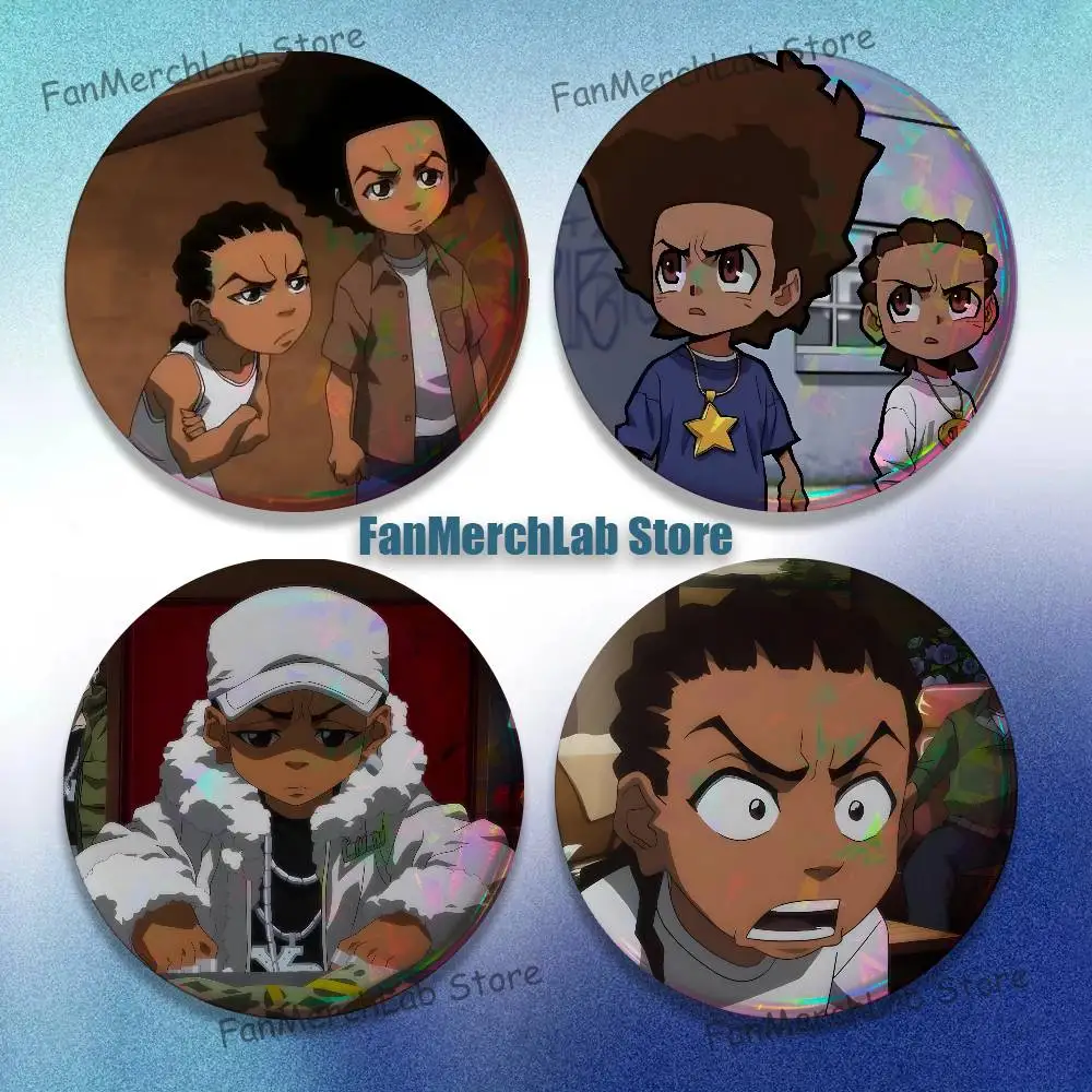 

The B-Boondocks Cartoon Badge Cartoon Figure Brooches Cute Enamel Pins for Jewelry Backpack Accessories Gifts