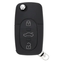 3 Button Car Key Fob Case Shell Replacement with HAA Blade Flip Folding Remote Cover Car Key Part Fit for Audi A2 A3 A4 A6