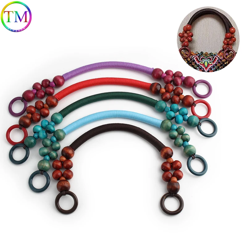 

5-20PCS Wooden Bead Rope Bag Strap Handles For Handbag Shoulder Bags DIY Handbags Wraped Handle Purse Replacement Accessories