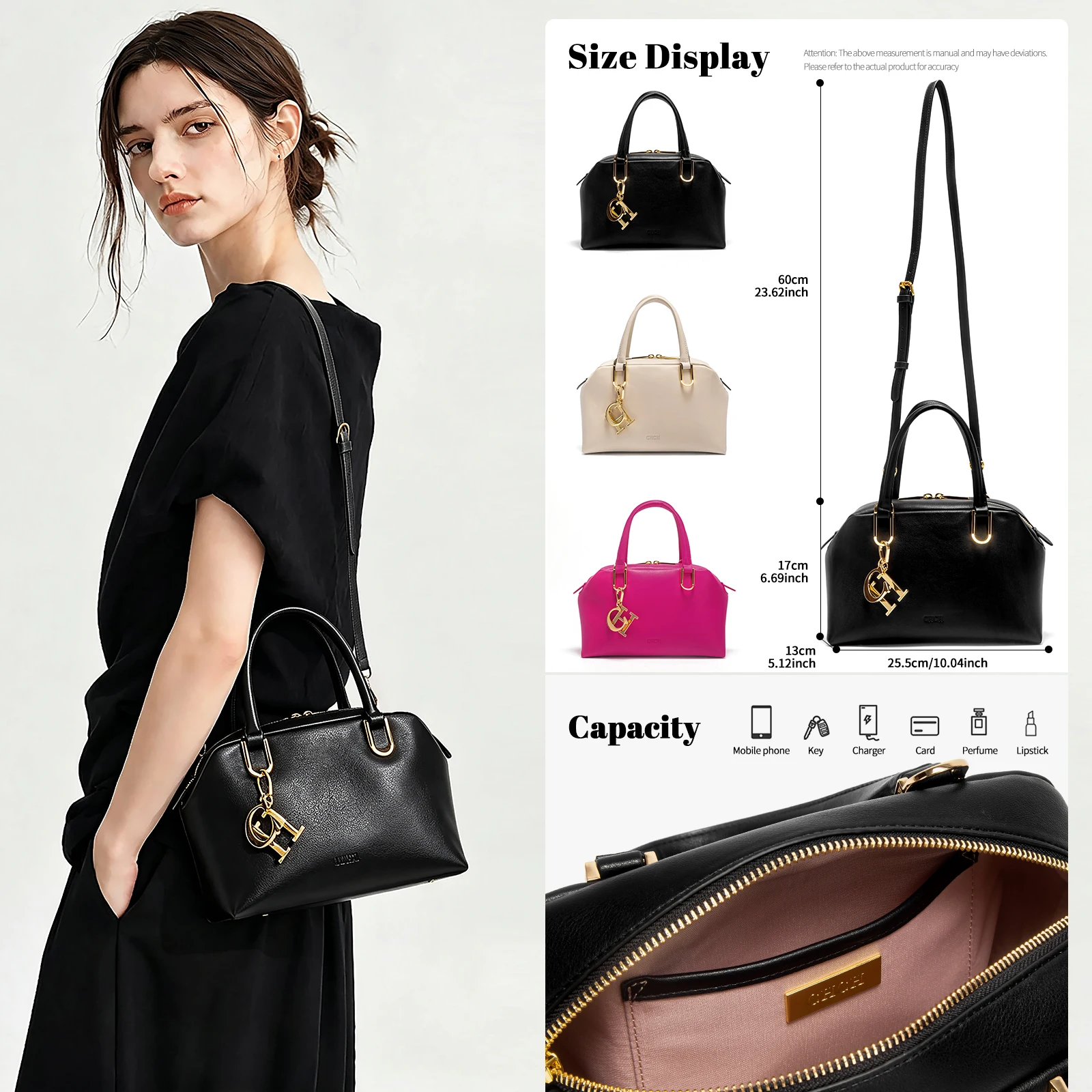 Luxury Design Women's New 2026 Solid Color Shoulder Bag Party Multi Functional Women's Handbag