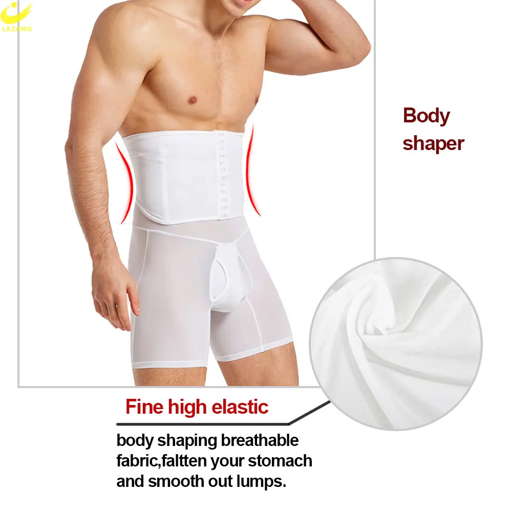 LAZAWG-Shaper Do Corpo Masculino, Shapewear, Perda De Peso Cueca De Cintura Alta, Cintura Trainer, Calcinha Controle De Barriga, Emagrecimento