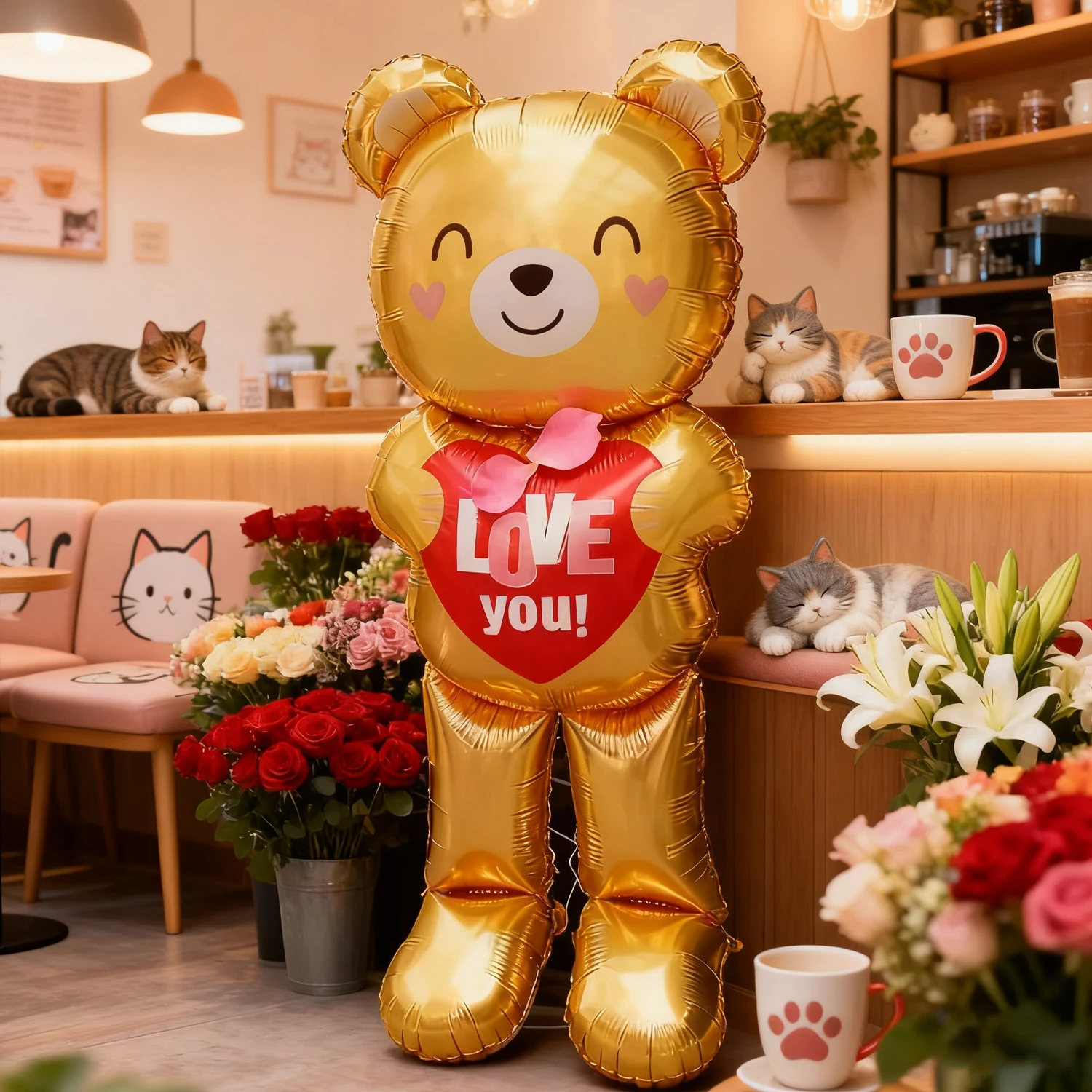 60-Zoll-Love Bear-Aluminiumfolienballon für die Geständnisdekoration zum Valentinstag, Geburtstagsballon, Weihnachtsduschdekoration – Detail 3