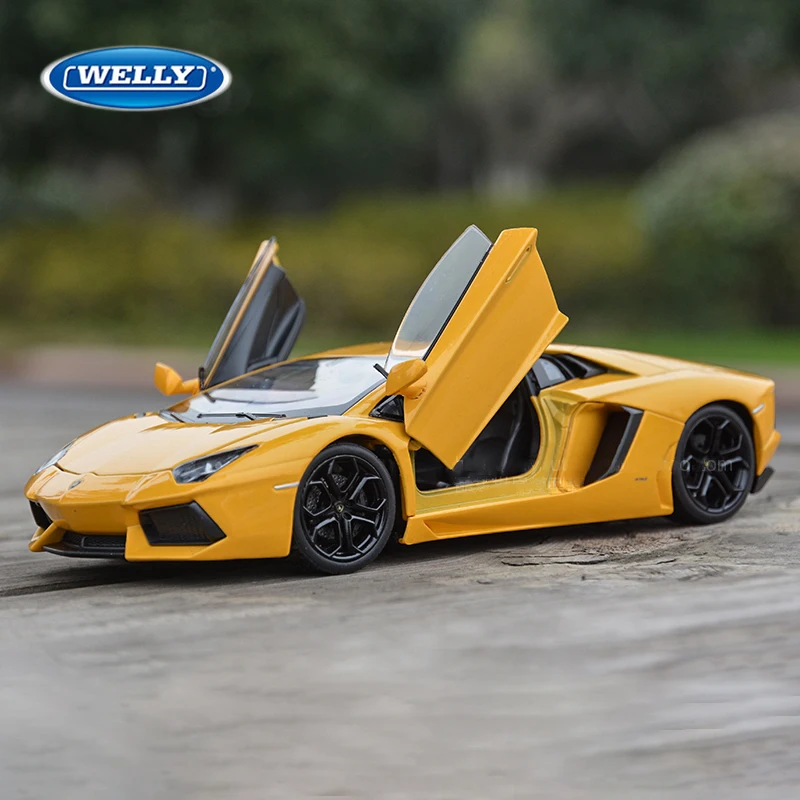 WELLY 1:24 Lamborghini LP700-4 Aventador Alloy Racing Alloy Car Model Simulation Car Decoration Collection Gift Toy