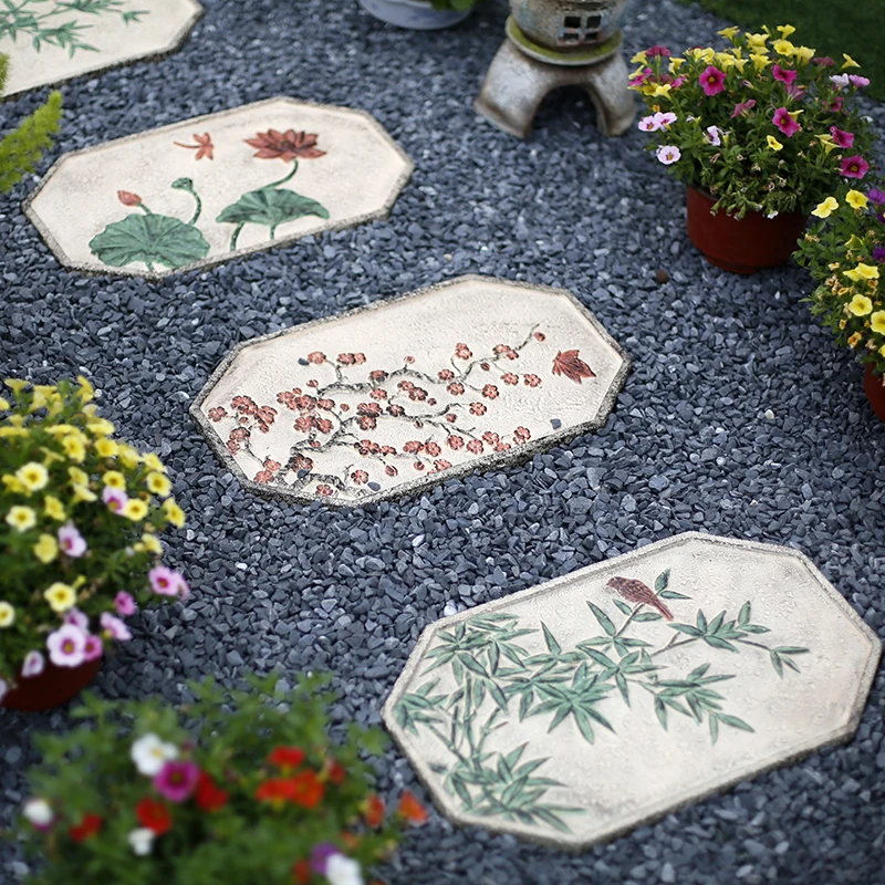 Road Lawn Outdoor Garden Mat Pedal Slate Garden Terrace Stepping Stone Non-Slip Imitating Stone Floor Tiles