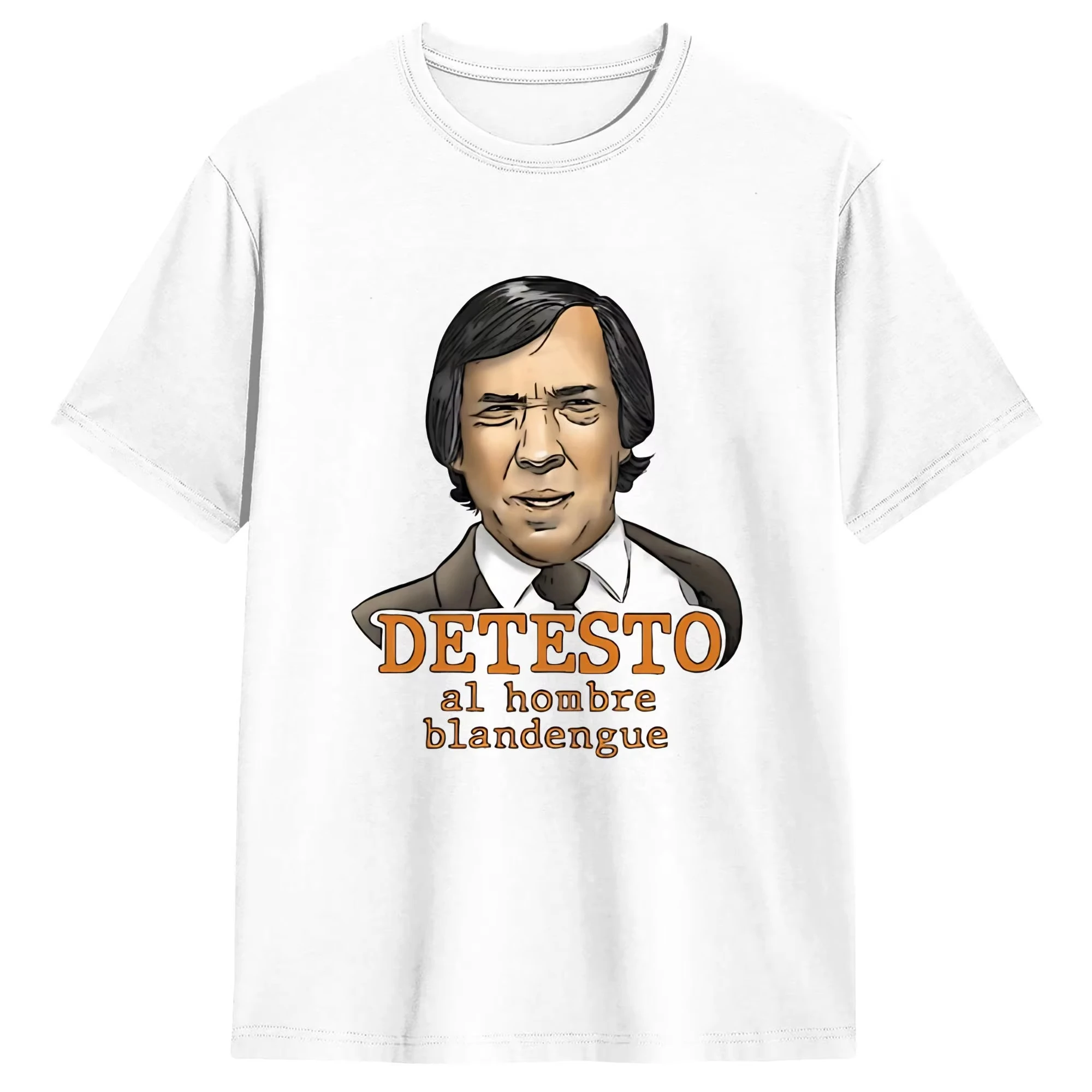 Camiseta Masculina Vintage de Algodão Estampada Fary El Fary DETESTO Estilo Espanhol Retrô para o Verão
