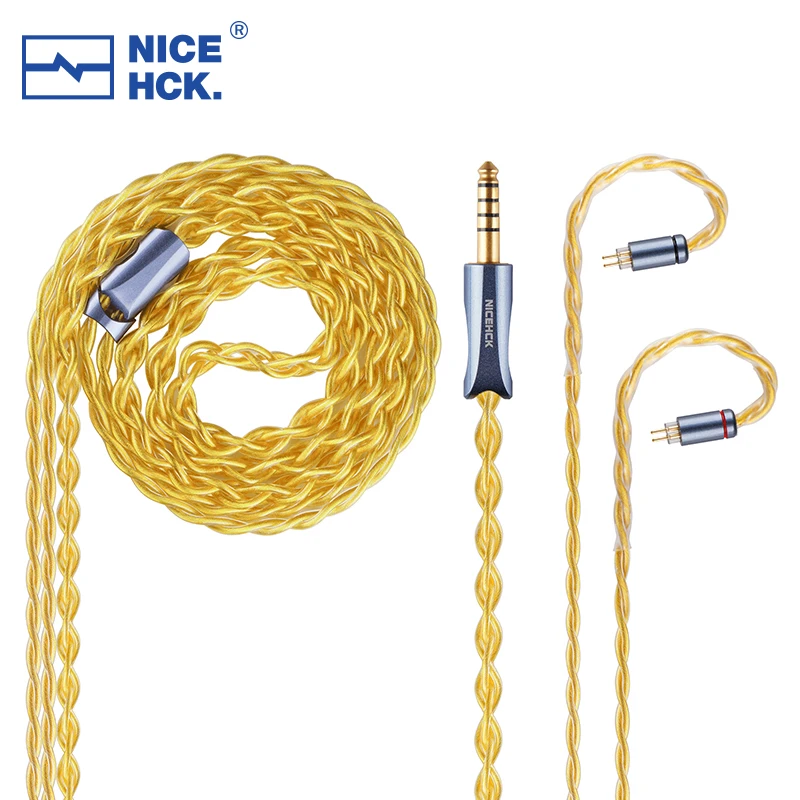 NICEHCK AuKing Flagship Earphone Cable 7N OCC 4N Gold Plated Wire OFC Degaussing Plug 0.78 2Pin for Illumination Anou Okavango