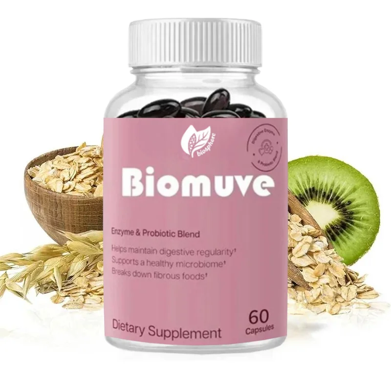 60 Capsules, Designed To Maintain Regularity and Health, A Combination of Enzymes, Probiotics, and Plant Ingredients