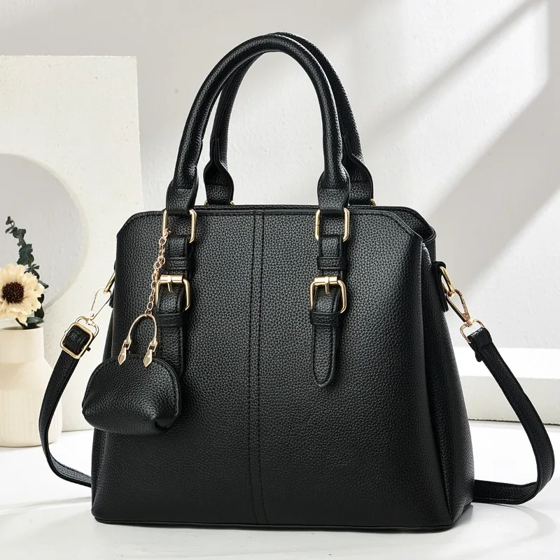 

Модная женская сумка из мягкой искусственной кожи с полиэстеровой подкладкой на молнии, сумка на плечо для поездок на работу, модные сумки для мам