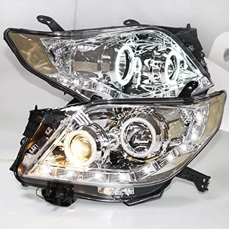 

For Toyota Prado FJ150 LED Angel Eyes Headlights Chrome Housing 2010-2013 Year