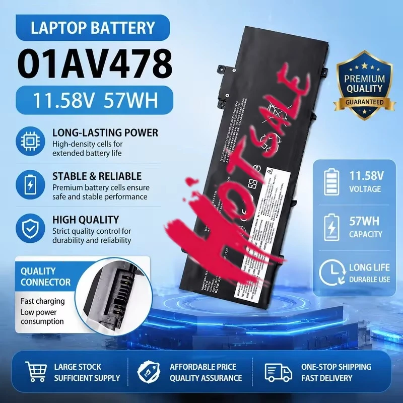 11.58V 57WH for Lenovo ThinkPad T480S L17M3P72 01AV478 L17L3P71 01AV480 Replacement Laptop Battery