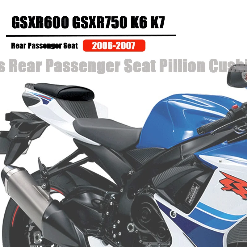 Fit For 2007 2008 Suzuki GSXR1000 Motorcycle Accessories Black Rear Passenger Seat Cushion Pillion GSXR 1000 K7 K8 GSX-R 1000