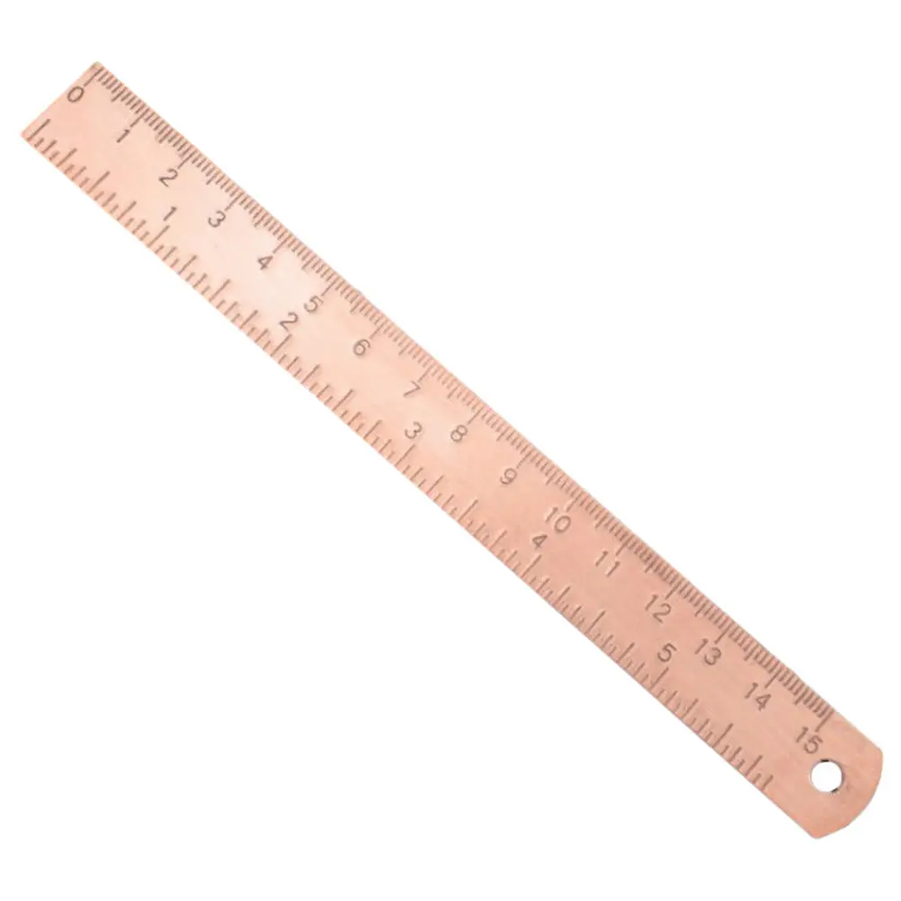 

Precision Copper Straight Ruler Strong Smooth Surface Measuring Tool for Designers Engineers Portable Drawing Ruler for School