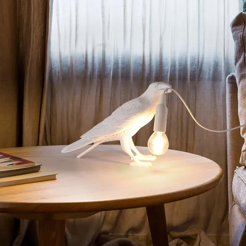 Bird Resin Wall Lamp Personalized Animal Ornament Desk Light Nordic Creative Living Room Background Bedroom Bedside Night Lights