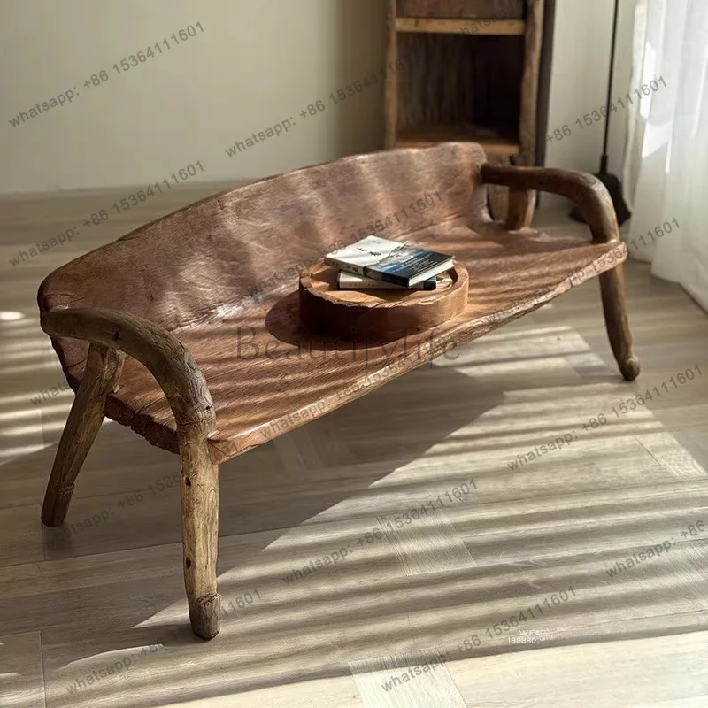 

LJY Armchair Retro Garden Furniture Sets Wood Outside Garden Furniture Sets Minimalist Natural Giardino Arredo Outdoor Furniture