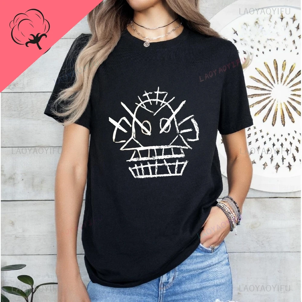 Graffiti Monkey Head - Edgy Street Art - قميص Shibuya Y2K عصري بأكمام قصيرة لكل من الرجال والنساء - تي شيرت من القطن الخالص