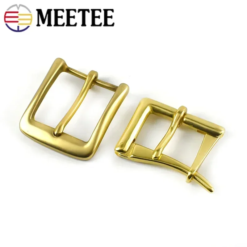 Meetee 1Pc 40mm Wide Belt Buckle Pure Brass Pin Buckles Repair Accessories Men\'s Band Head for 36-38mm Tape DIY Leather Craft