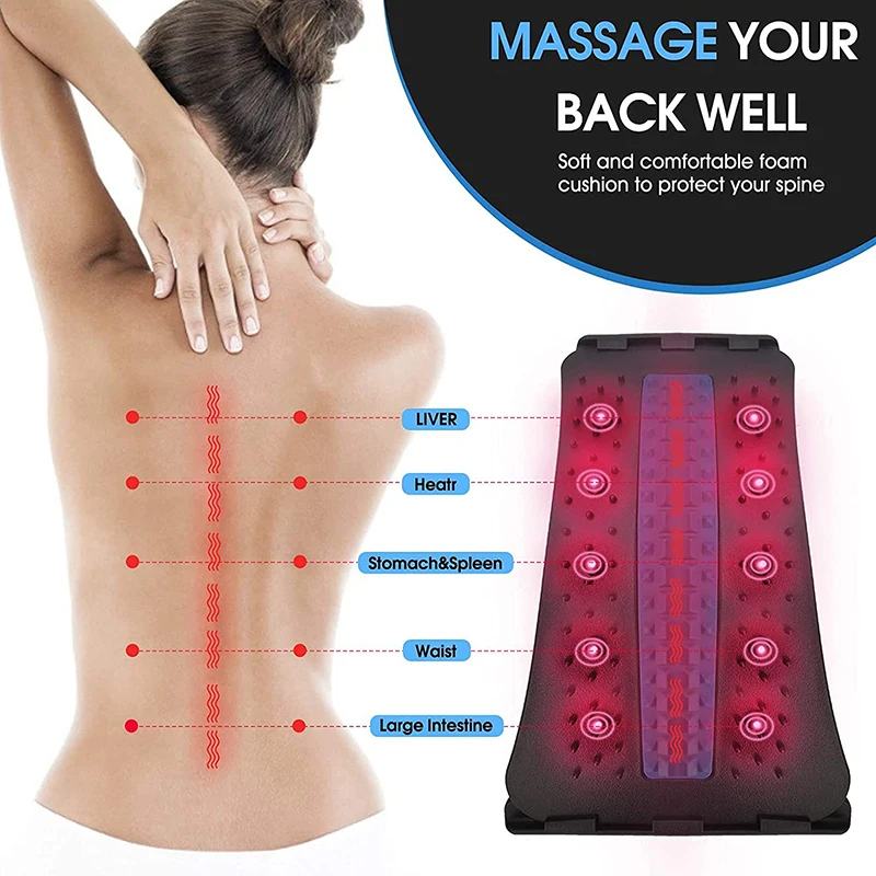 4 Level Back Massager Magnetic Therapy Back Stretcher Neck Stretch Massage Tools Lumbar Support Pain Relief Back Stretcher