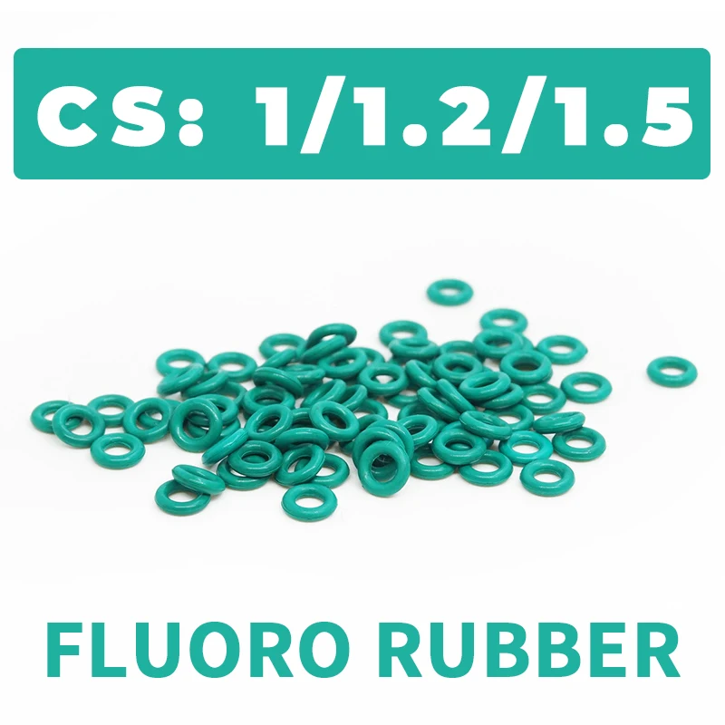 O-Ring Thickness 1/1.2/1.5mm CS Fluororubber FKM Sealing Temperature Resistant Gasket Rubber Ring Complete in Specifications.