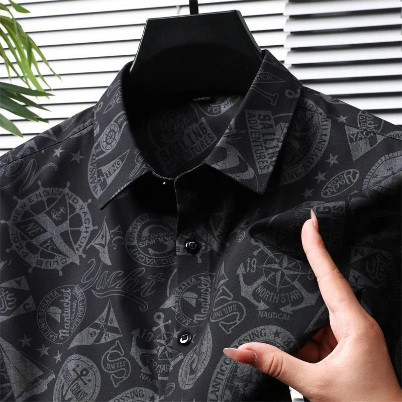 Premium Long Sleeve Printed Shirt For Men Casual Fashionable Top