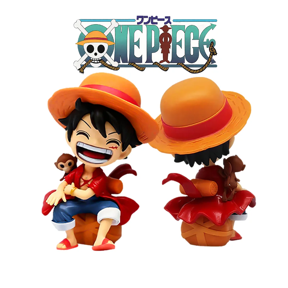 One Piece anime characters Luffy Zoro and Sanji desktop car decorations PVC models Halloween Christmas and birthday gifts