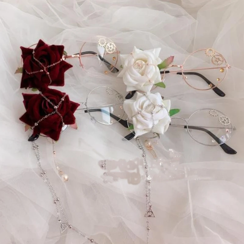 Gafas de Cosplay japonesas para niñas, disfraz de Lolita, Yandere, gafas para ComicCon, gafas para adultos, niñas y adolescentes