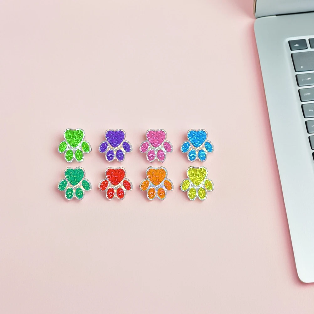 

2 Rolls Sticker Shiny Dog ​​paw Stickers Child Self-adhesive Paper Colorful Print Labels