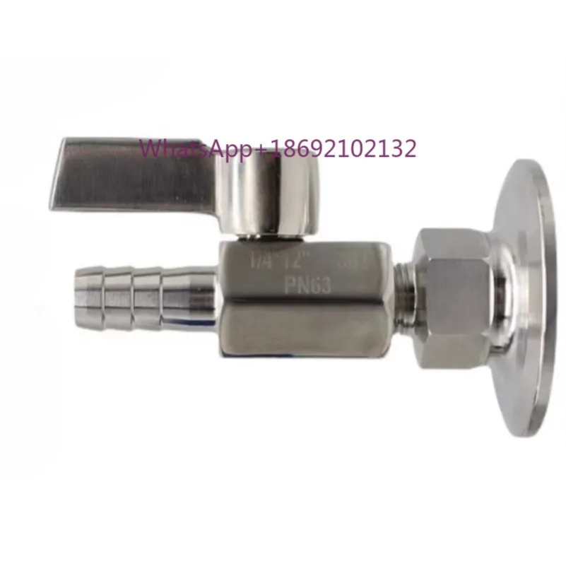 MINI Ball Valve Stainless Steel Handle 7mm 10mm 8mm 12mm Pipe Pagoda Adapter To Tri Clamp 1.5