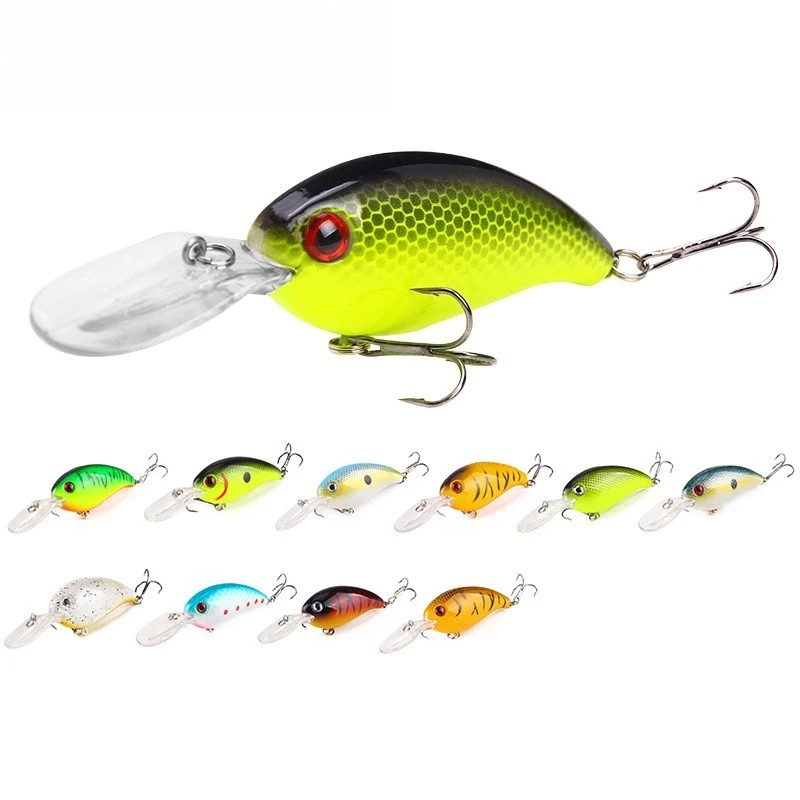 Iscas de Pesca Crank Bait para Trolling Marinho, Minnows Artificiais, 1 peça, 10cm/13.6g, Isca de Mergulho Rápido, Crankbait para Carpa, Pesca Jerkbait