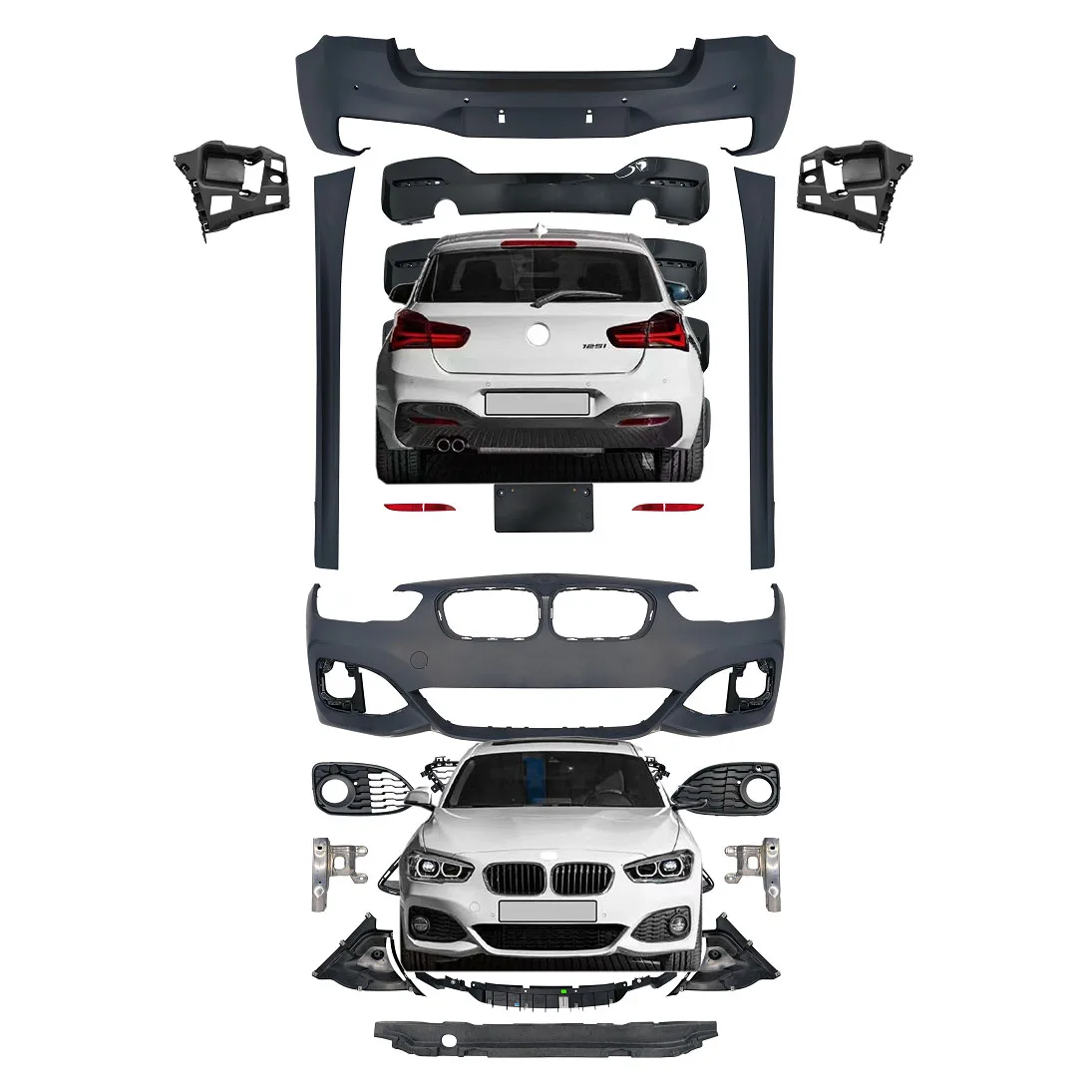 

New High Quality BodyKit for BMW F20 2015-2018 5D Look M-Tech 116/118/125 Body Kit