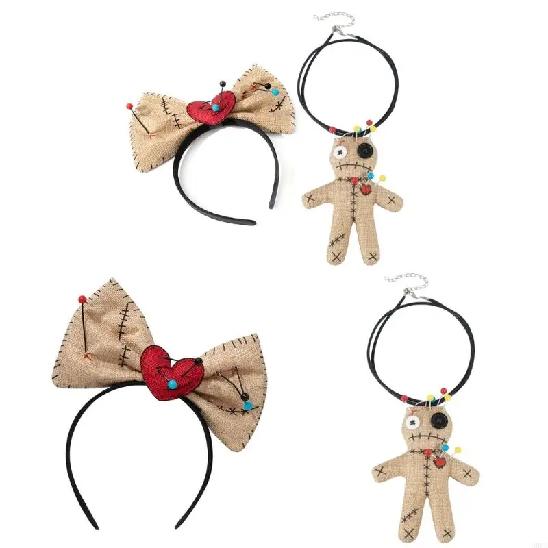 

N0PE Masquerades Dress Up Costume Headband Dark Series Voodoo Necklace