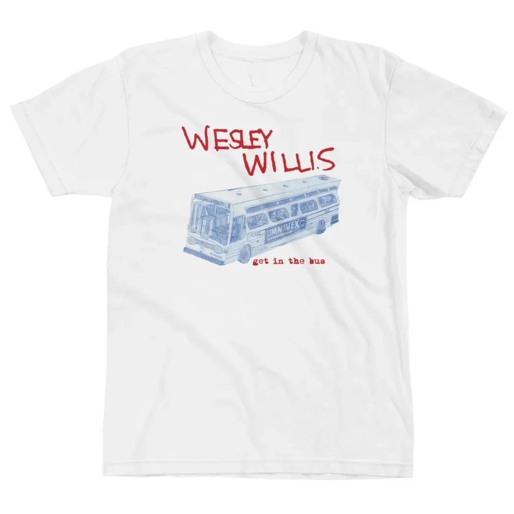 Wesley Willis Get In The Bus Shirt Short Sleeve White Unisex S-4XL NE890