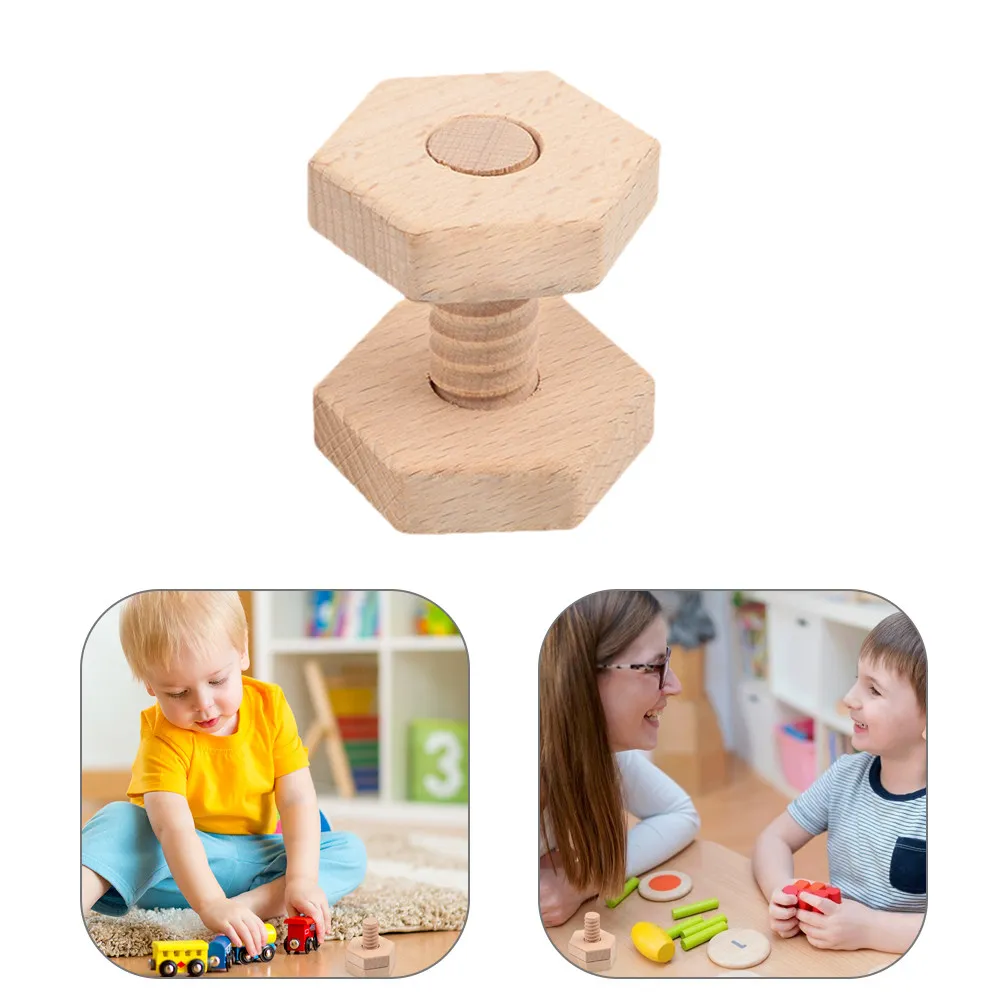Wooden Educational Screw Matching Puzzle Early Learning Supply Kids DIY Assemble Activity Hand Coordination Logical Thinking