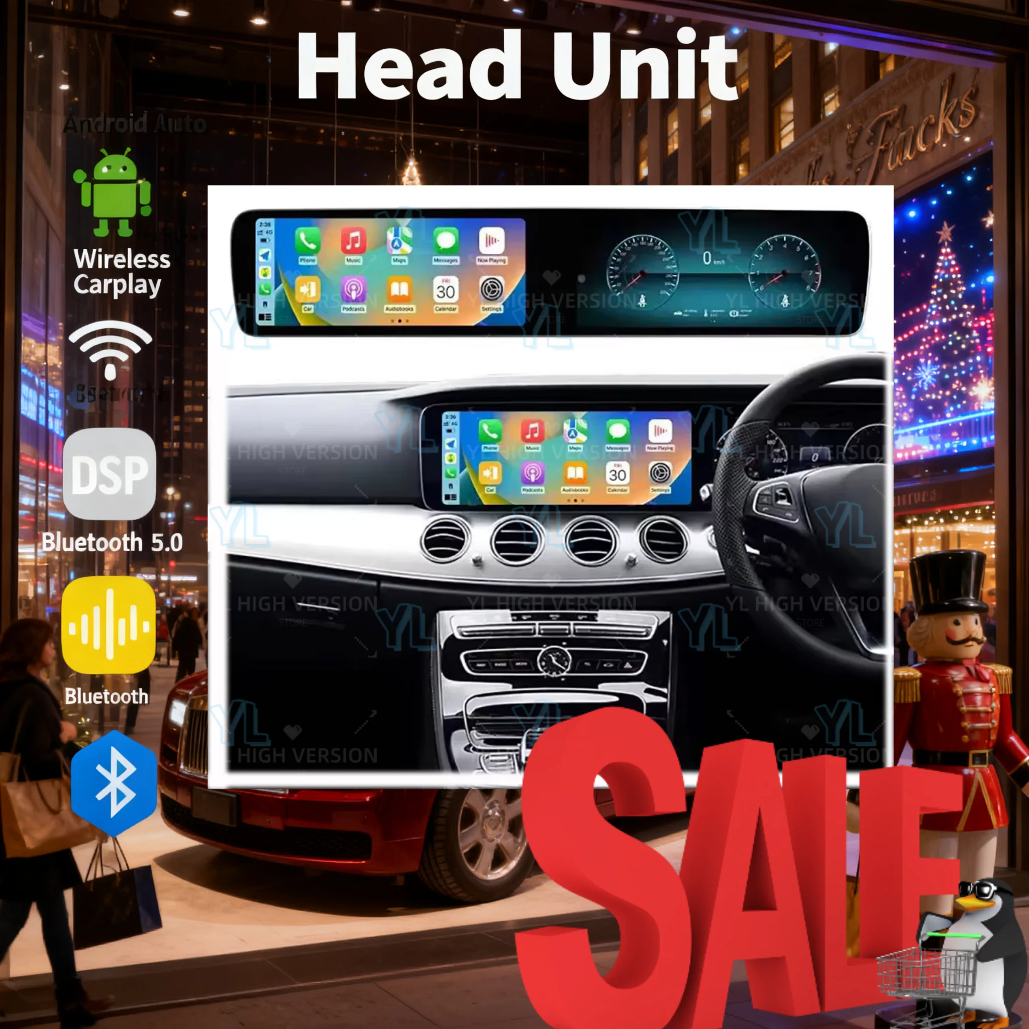 

Цифровая приборная панель для Mercedes-Benz W213 2016-2019, Android 14, спидометр, автомобильная магнитола, CarPlay/Android Auto, GPS, Bluetooth 5.0