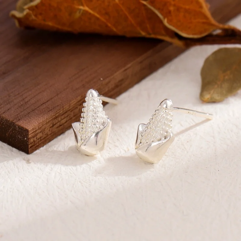 

Uini Tail hot selling new 925 sterling silver fashionable creative corn earrings personality cute simple temperament female