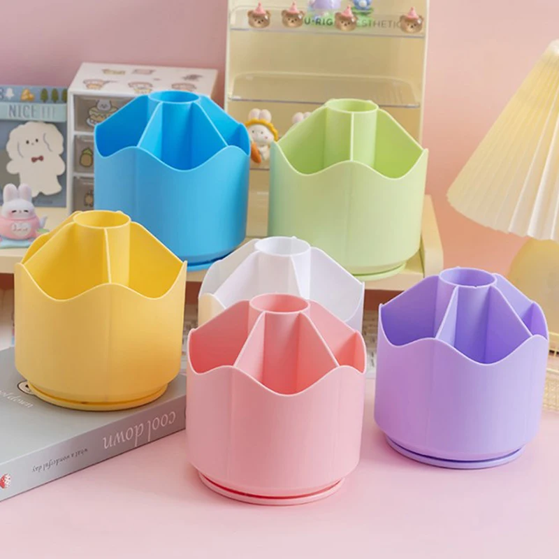 Large Capacity Pen Holder Rotating Stationery Organizer Pencil Pen Pot Desktop Organizer Pencil Cup Pot for Home Office