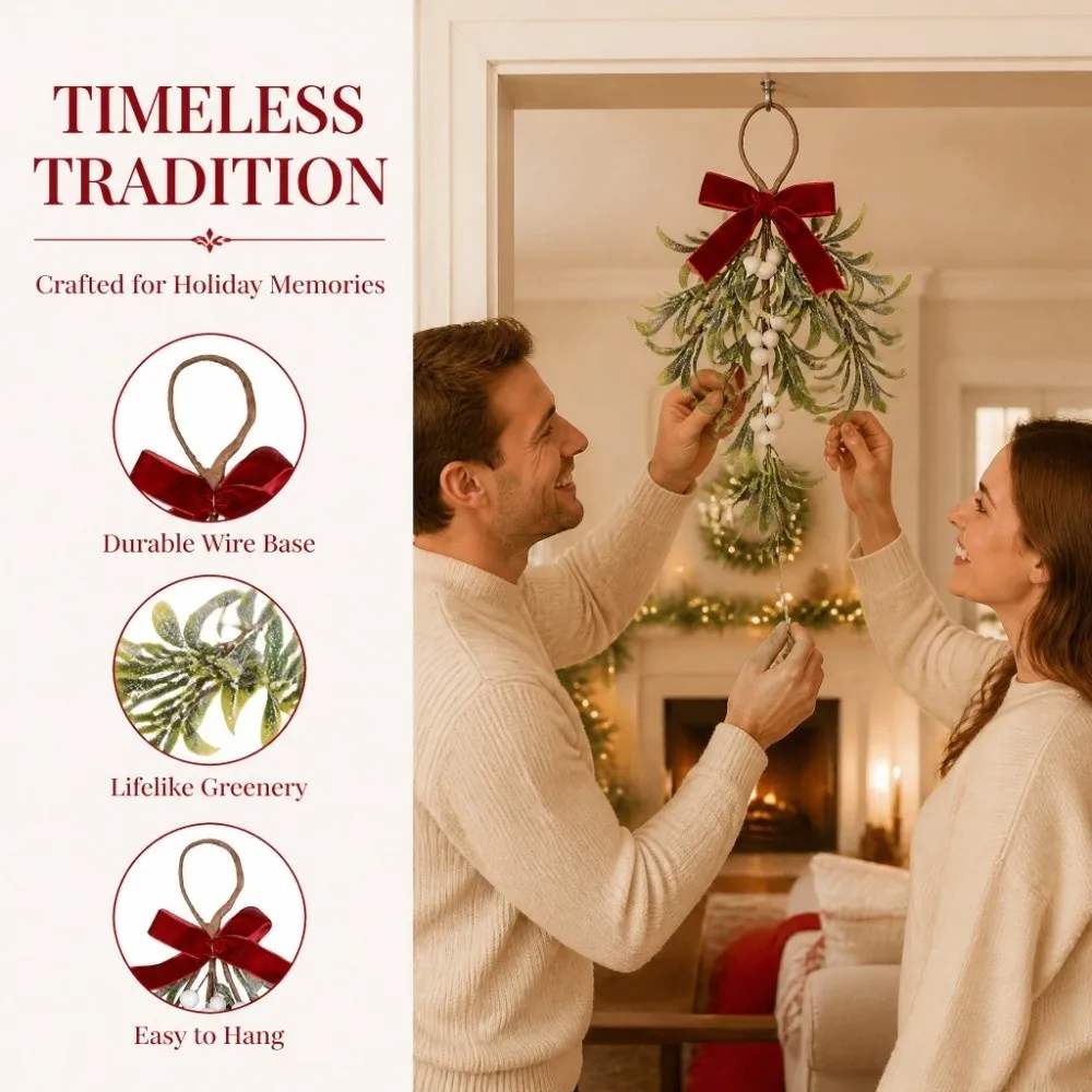 Lifelike Artificial Christmas Tree Wreath With Bowknot Red Berries Christmas Hanging Decor Decorative Xmas Tree Decoration