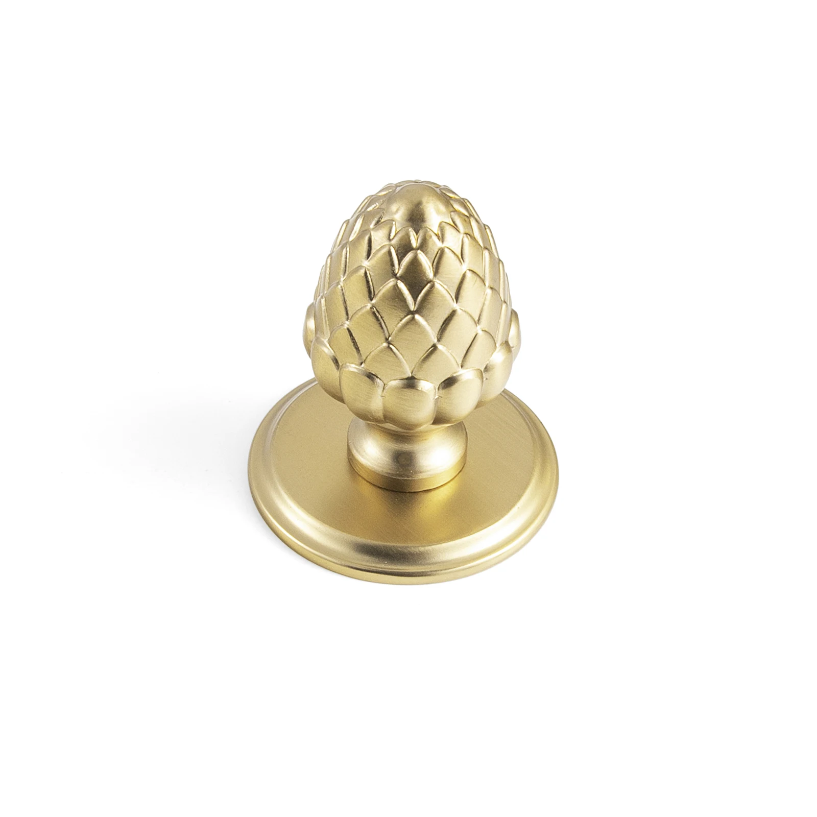 Champagne Bronze Zinc Alloy Cabinet Knob with Circular Backplate - Single Hole Center Cabinet Pull Hardware for Bedroom, Kitchen, 6 Pack